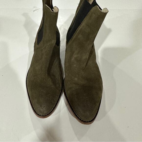 Matt Bernson Olive Green Suede Leather‎ Chelsea Booties Size 10 - Picture 5 of 11